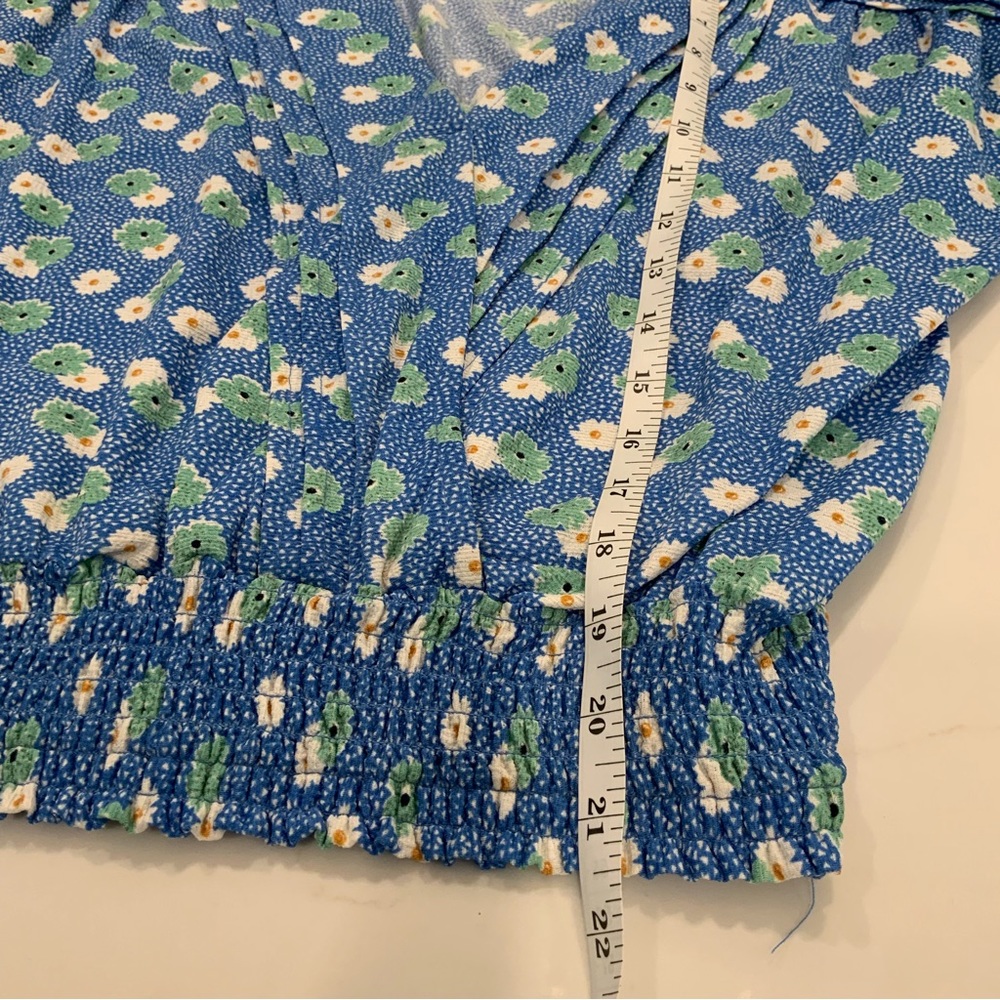 Mellow day Blue Floral Short Sleeve Top - Picture 3 of 7